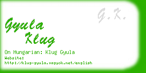 gyula klug business card